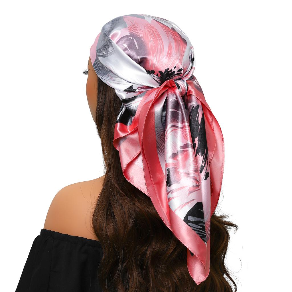 90*90cm Silk Scarf Scarftop Headwraps For Woman Fashion Four Seasons Hair Accessories Hijab Foulard Bandana Femme Headscarf