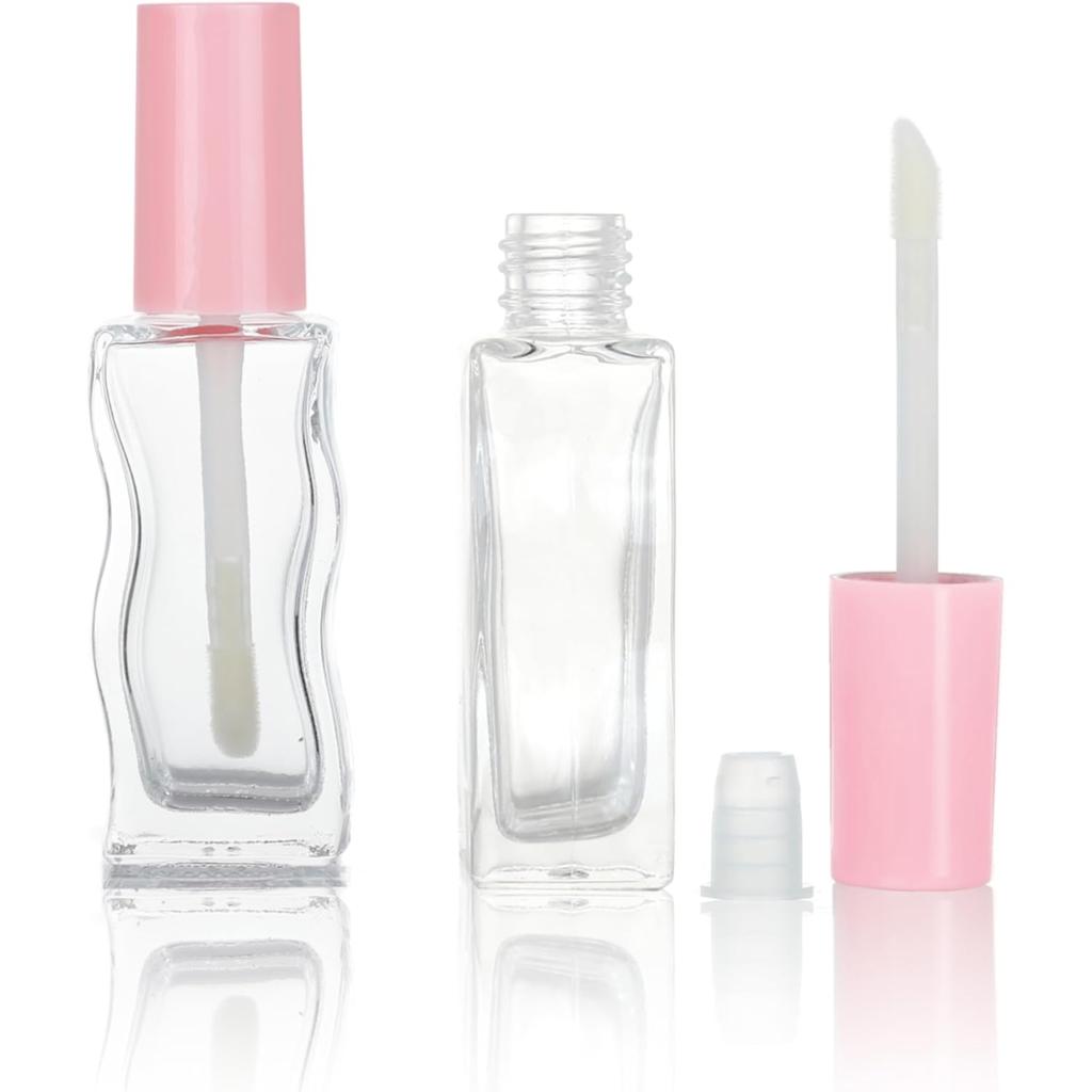 10/ 30 Pcs Pink Empty Glass Lip Gloss Tubes 10ml Lipgloss Tube Container Bottles for Oils Liptin Packing with wand