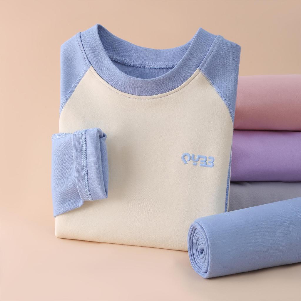 Children's Cattail Floss Pajama Set - Boys & Girls Long Johns for Autumn & Winter