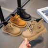 2025 Autumn and Winter New Boys Martin Boots Children Soft-soled Leather Yellow Boots Baby Low Boots Girls Shoes Foreign Trade
