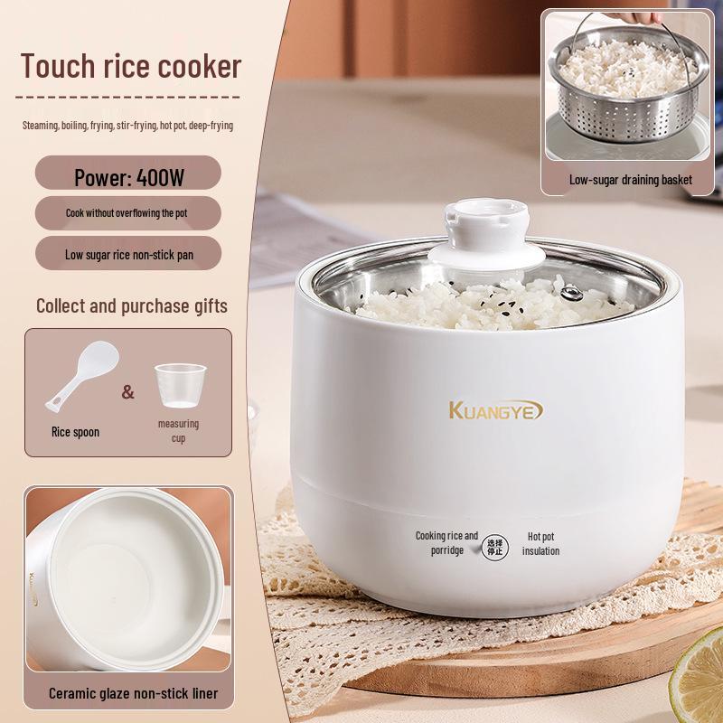The BAY Mini Multifunctional Electric Rice Cooker and Hot Pot with Non-stick Pan Smart Touch Rice Cooker