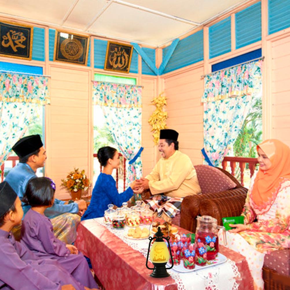 Ramadan Lamp Eid Electronic Candle Candlestick Wind Lamp for Home Party Decoration