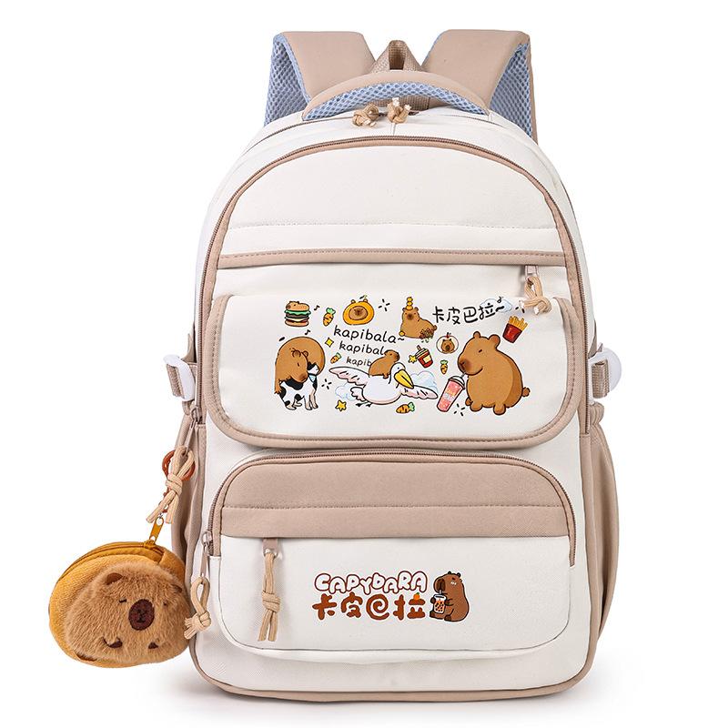 

Large Capacity Girl Junior High School Student Elementary School Student Backpack Capybar Cute Cartoon Backpack single bag