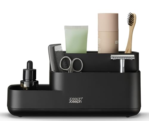 Joseph Joseph EasyStore Bathroom Storage Caddy Organizer for Bathroom Accessories, Matte Black [Authentic] 70600