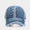 Trendy Brand Frayed Brim Baseball Cap Denim Washed Vintage Craft Unisex Versatile Street Style
