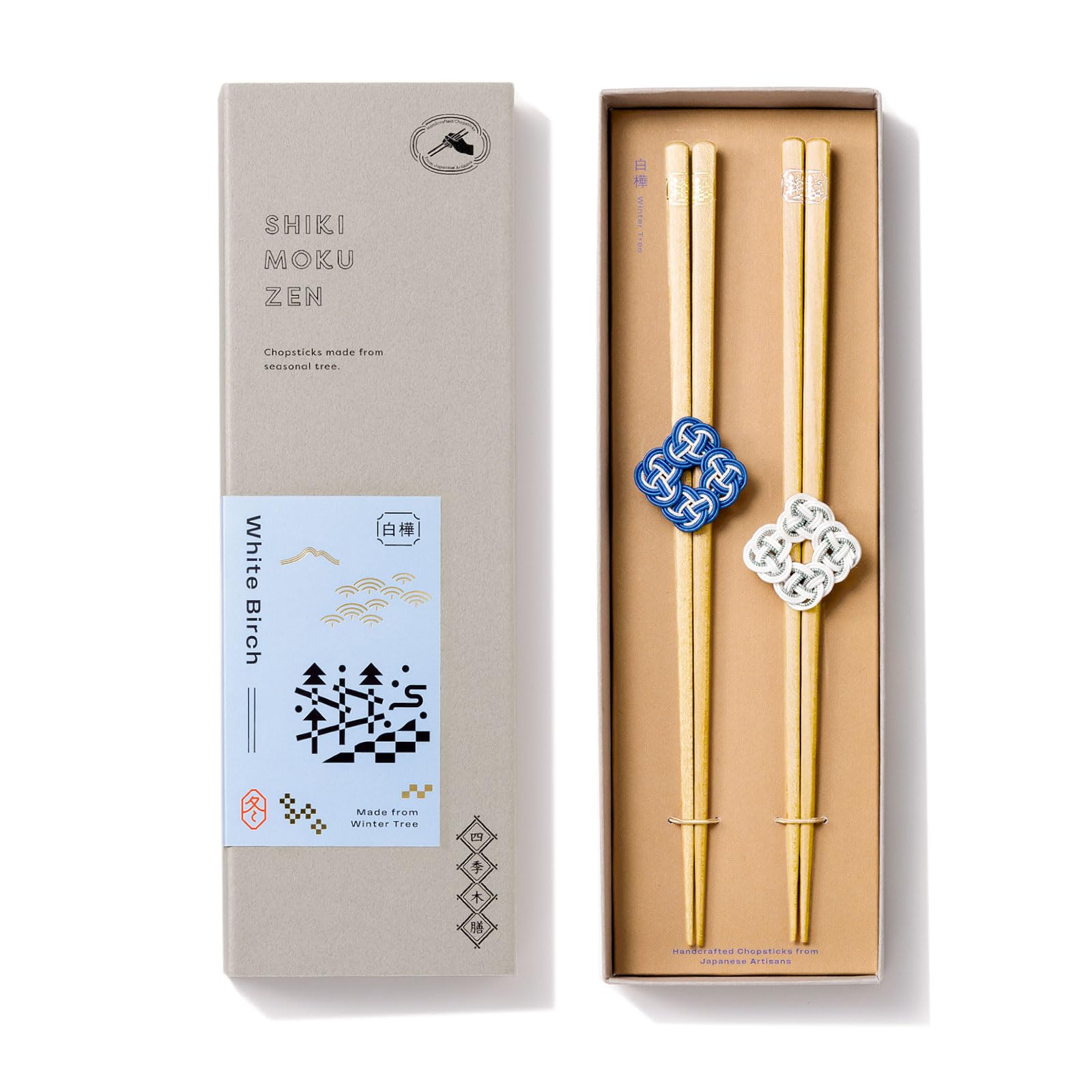 

Iroha Publishing Chopsticks, Set of 2, Shikimokuzen, Winter/Birch, L-GSKM-2S-04