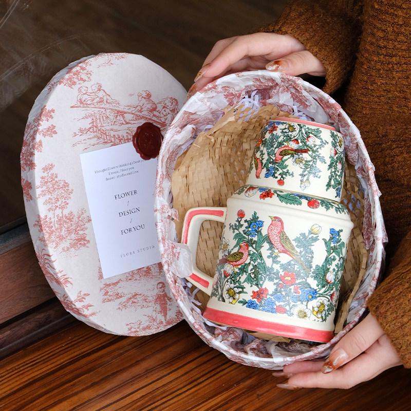 Retro Ceramic Teapot and Large-Capacity Tea Cup Mug Gift for Girls or Best Friends – Ideal Wedding Gift