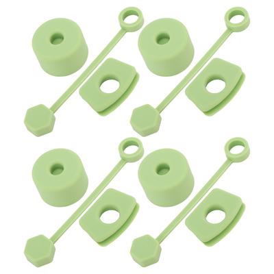 4 Set Silicone Spill Proof Stopper Set Tumbler Accessories Including Straw Cover Cap Square Leak