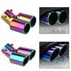 1PCS 2.5" Inlet Decoration Chrome Tail Pipe Car Styling Car Exhaust Trim Muffler Pipe Tail Stainless Steel Curved Double Outlet