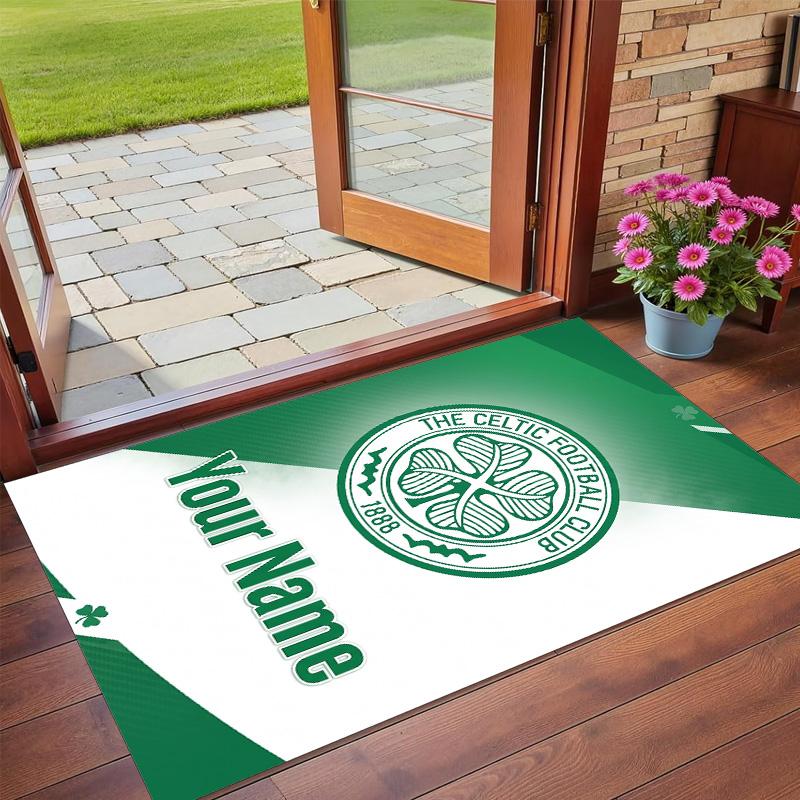 Crystal Velvet Rug Custom Name Text, Soft Non Slip Floor Mat Home DecorCeltic FC