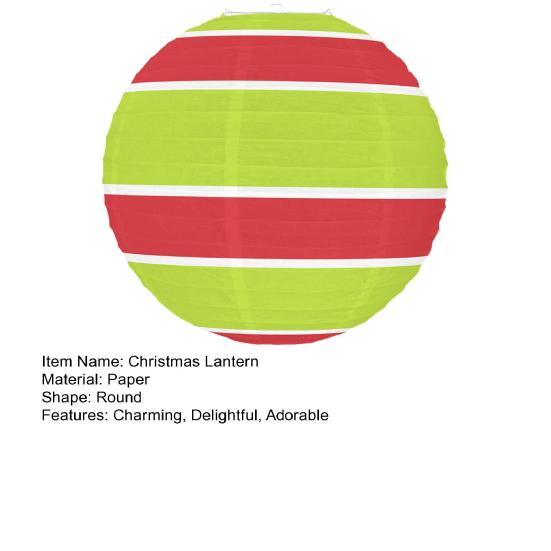 Red And Green Paper Lantern 12 Inches Christmas Hanging Round Lantern for Indoor Outdoor Holiday Ceiling Decor