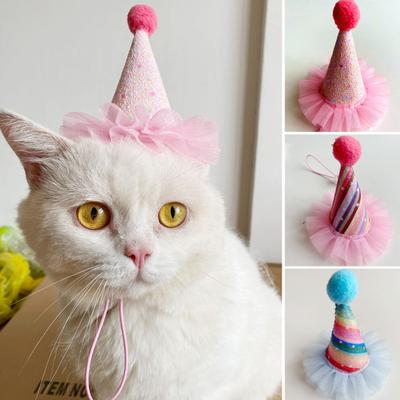 Weicher, bequemer, verstellbarer Geburtstagshut für Katzen und Hunde, Haustier-Kostümzubehör für Festivals und Partys