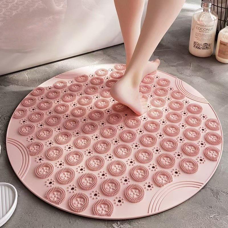 Non-Slip Silicone Bathroom Floor Mat: Anti-Fall Shower and Toilet Mat with Suction Cups