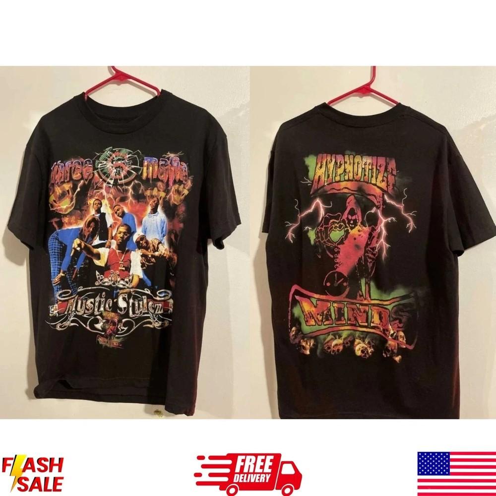 

Футболка унисекс с принтом 2 стороны Three 6 Mafia D.Mystic Styles Rap T-Shirt Все размеры S-2345XL TU132 Футболка унисекс M