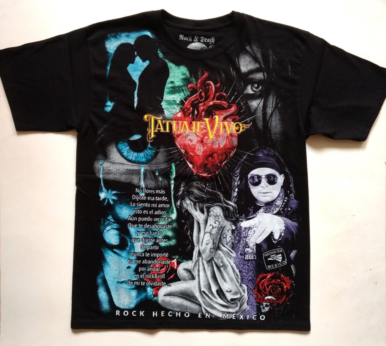 TATUAJE VIVO T-Shirt RARE Embroidered Logo Mexico El Haragan Tri Transmetal Rock S