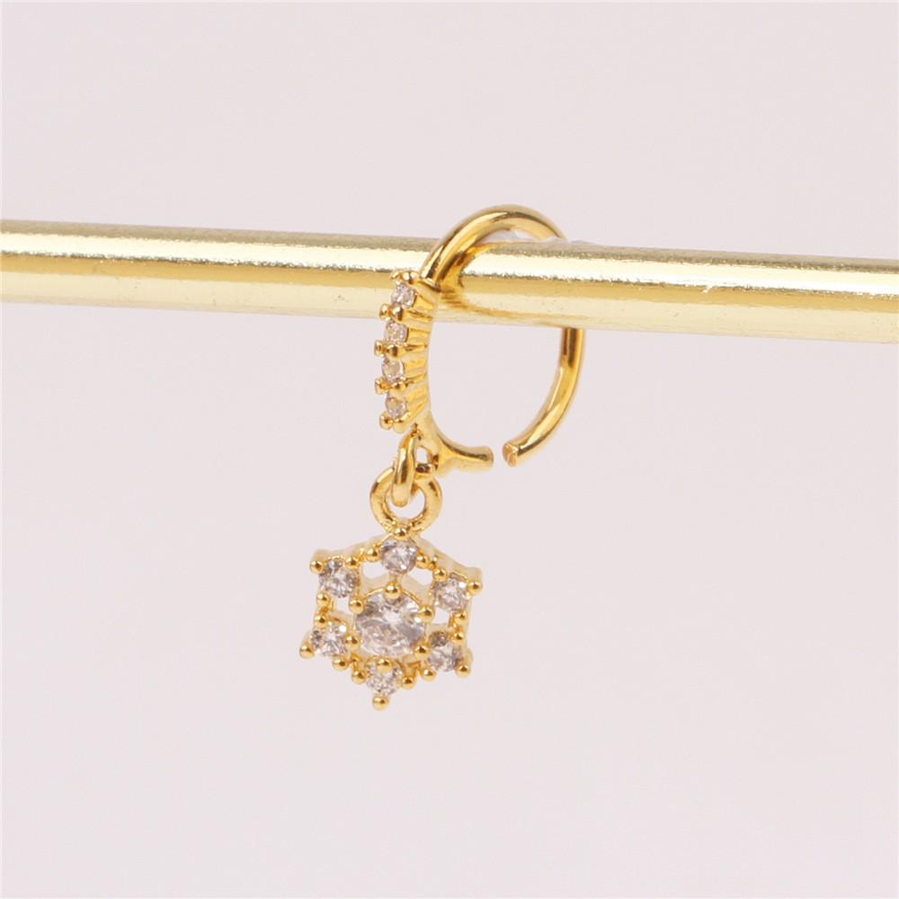 Europäischer Kristall Schneeflocke Zirkon Nasenring: Trendiger Unisex Nasenstecker Schmuck