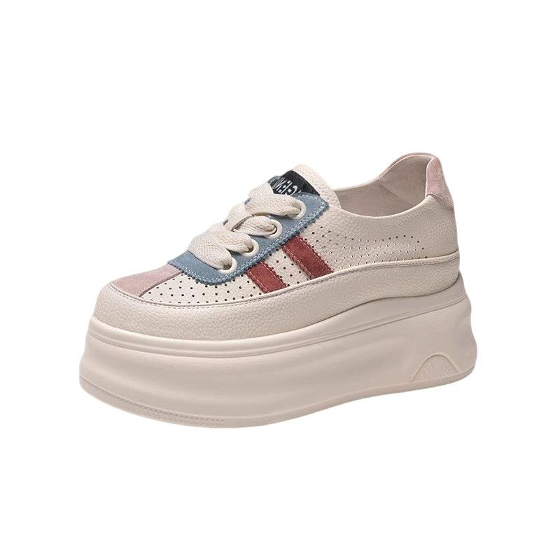 Thick-soled women's hollowed-out breathable board shoes, new summer models, inner height increase, small people are light and versatile, casual