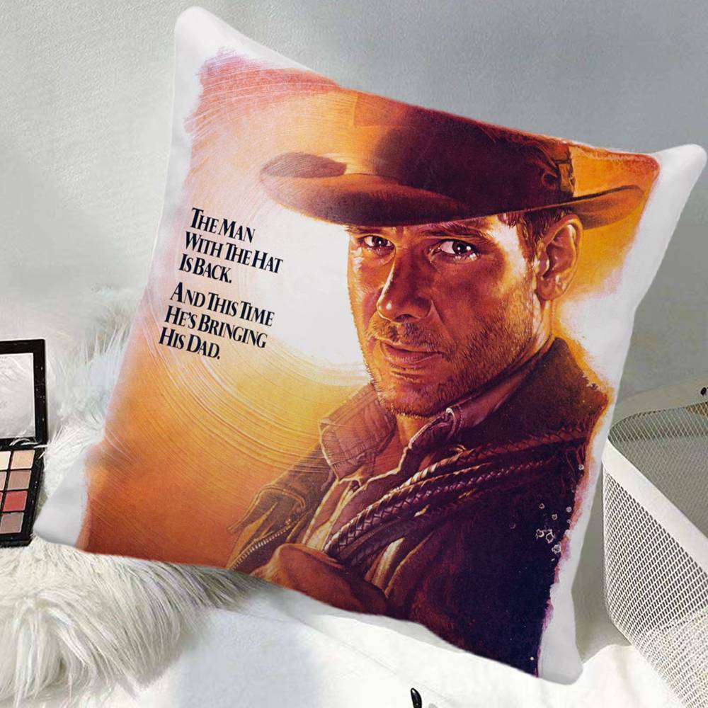 Hot I Indiana Jones Movie Pillow Case Square Pillow Bedroom Sofa Leisure Comfort Cushion Car Home Decoration