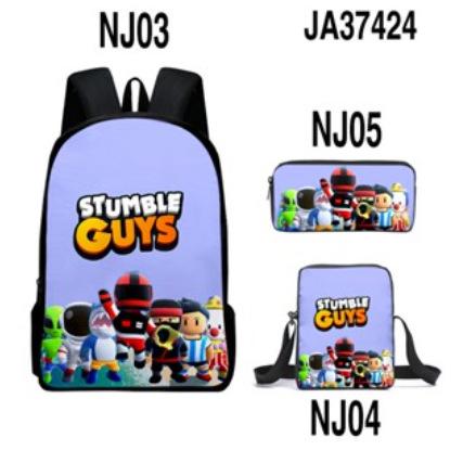New Roblox Student School Bag Roblox Digital Printing Backpack Three-piece Set Lunch Bag Pencil Case