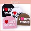 В'язана шапка з написом I Hot Moms для осінньо-зимової вулиці, тепла