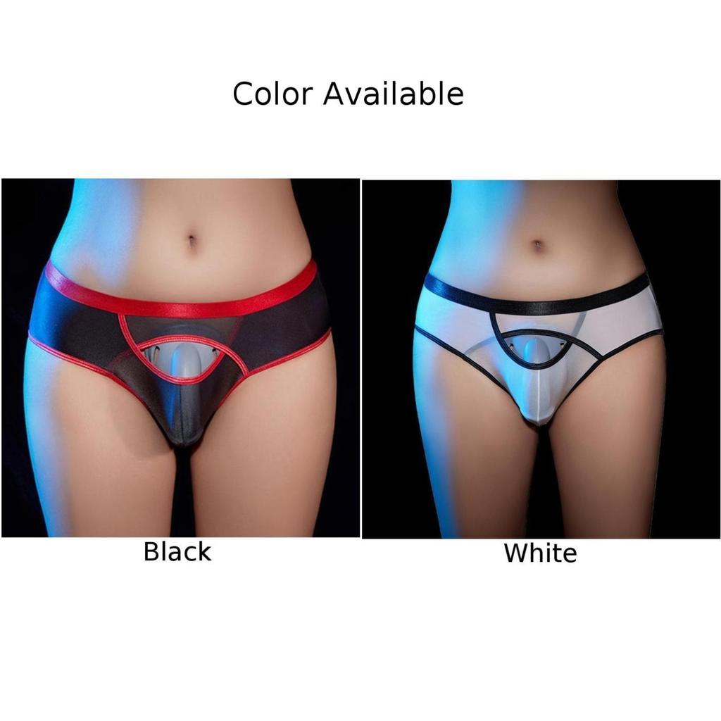 Comfortable Mens Briefs Elastic Glossy Knickers Opening
