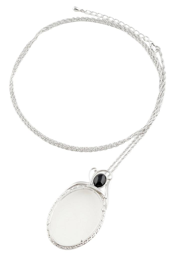 MIZAR-TEC Pendant Magnifier, Reading Glasses Type, 3.5 Diopter, 25mm Lens Diameter, Made in Japan, Silver, PL-326