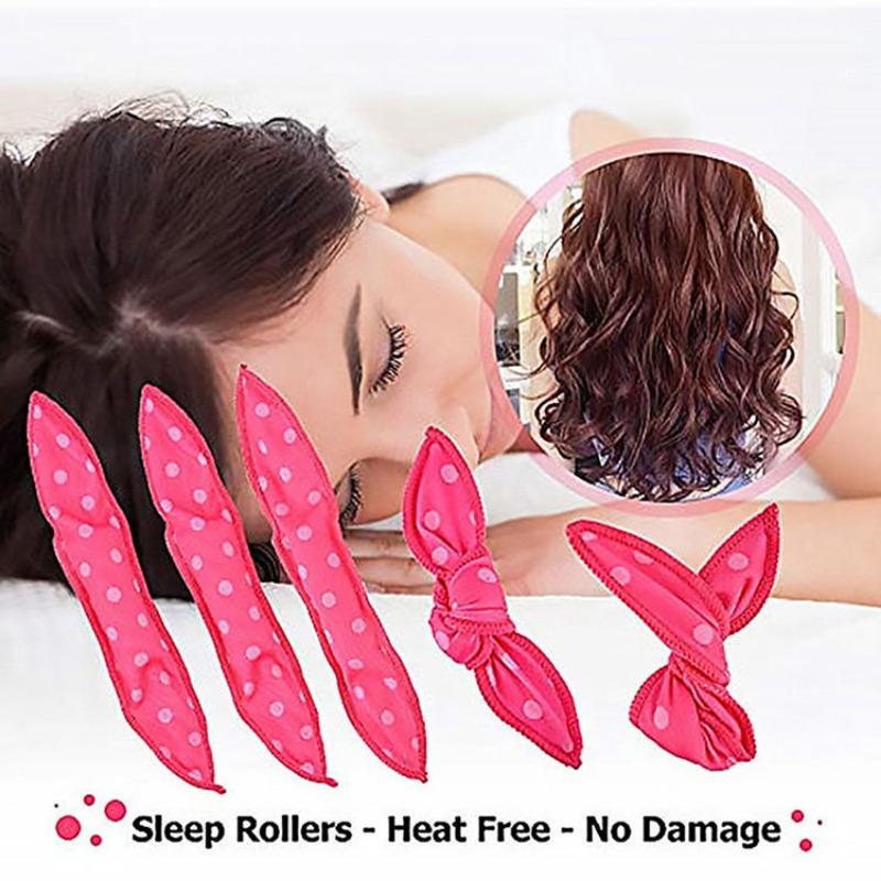 1Pc New Polka Dot Hair Curl Pear Flower Head Curl Creative Sponge Dry Hair Sleep Curling Iron Lazy Magic Curler