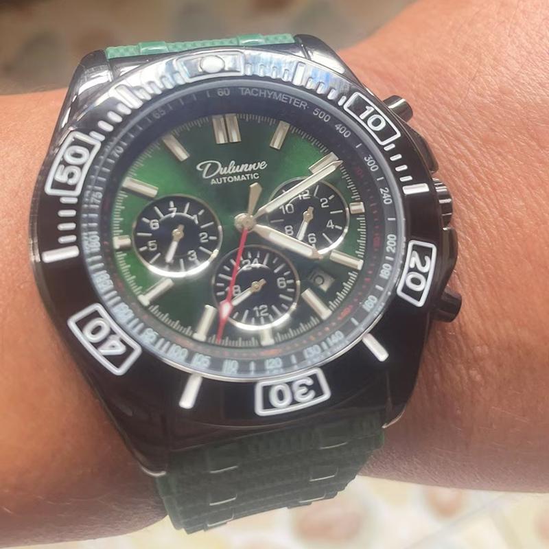 Męski zegarek mechaniczny z automatycznym naciągiem, wielofunkcyjny kalendarz na tarczy, modny sportowy zegarek na rękę dla mężczyzn