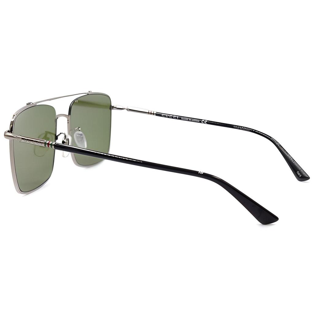 Gucci Lightweight Metal Excellence Series Square Sunglasses Men sunglasses Dark-Green GG0610SK-003