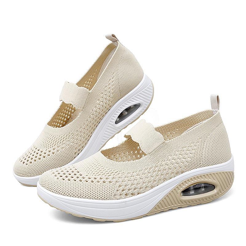Fashion Women Casual Shoe Fashion Thick Bottom Single Shoes Summer Breathable Hollow Out Mesh Shoes Light Walking Women's Platform Shoes