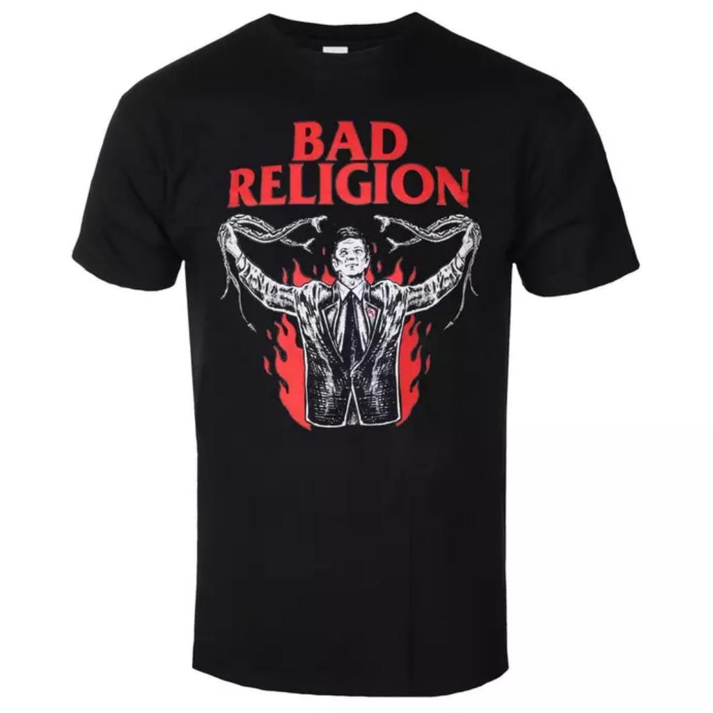 Bad Religion Live 1980 Patroon Bedruikt T-shirt Hardcore Punk Stijl Band T-shirt Voor Dagelijks En Concert Gebruik