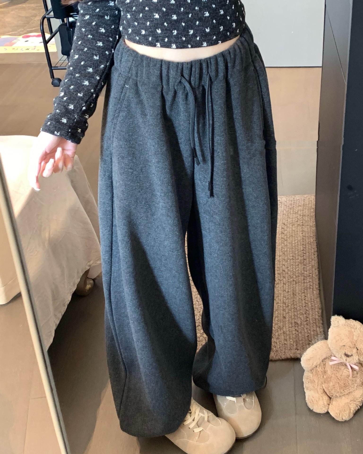 

Cozy High-Waisted Wide-Leg Drawstring Pants for Women - 2025 Autumn/Winter Collection S