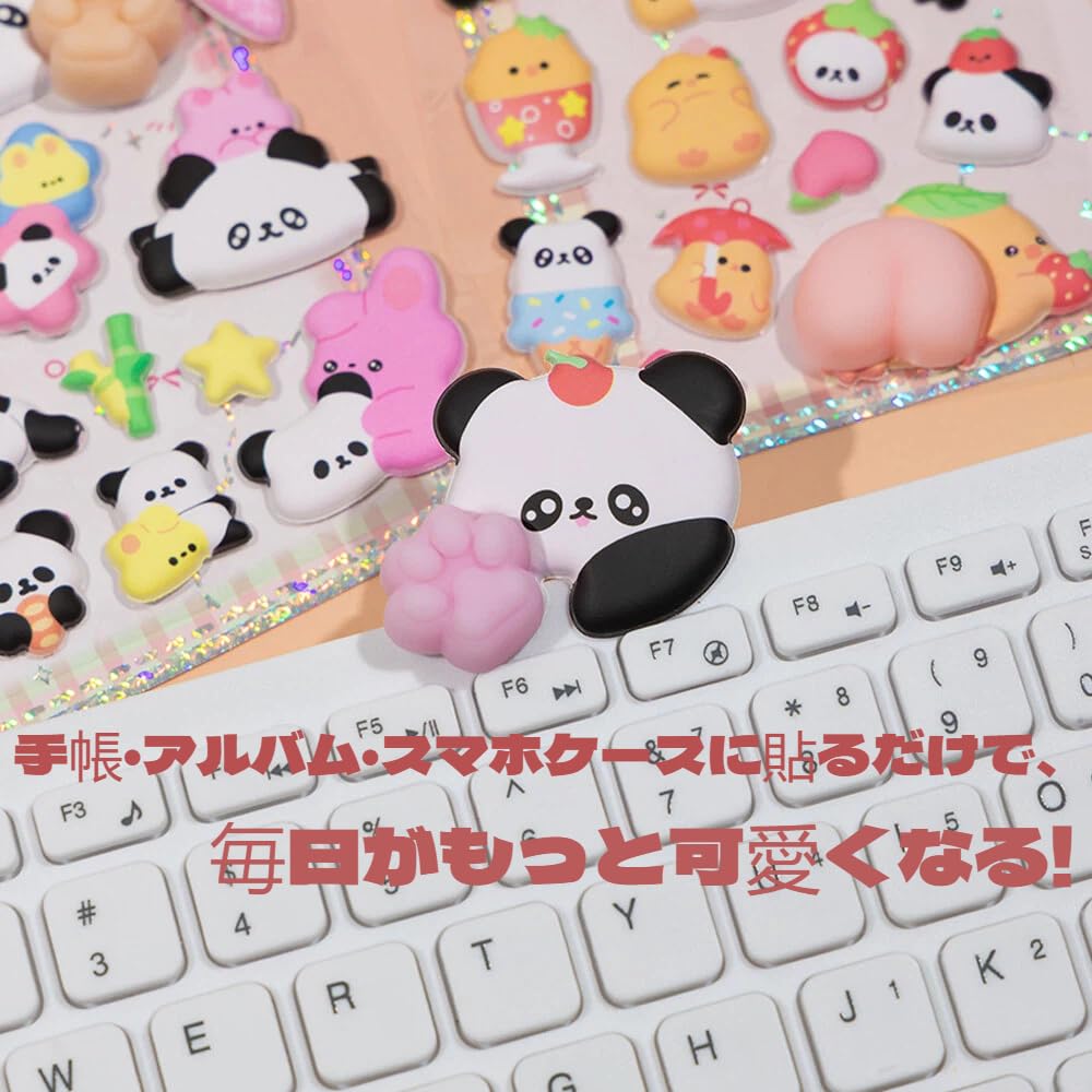 Dekori 3D Cute Panda Pattern for Perfect for Reward DIY Cell Phone Water and Craft Gifts of Stickers, Girls, Kids' Crafts, Stickers, Decor,