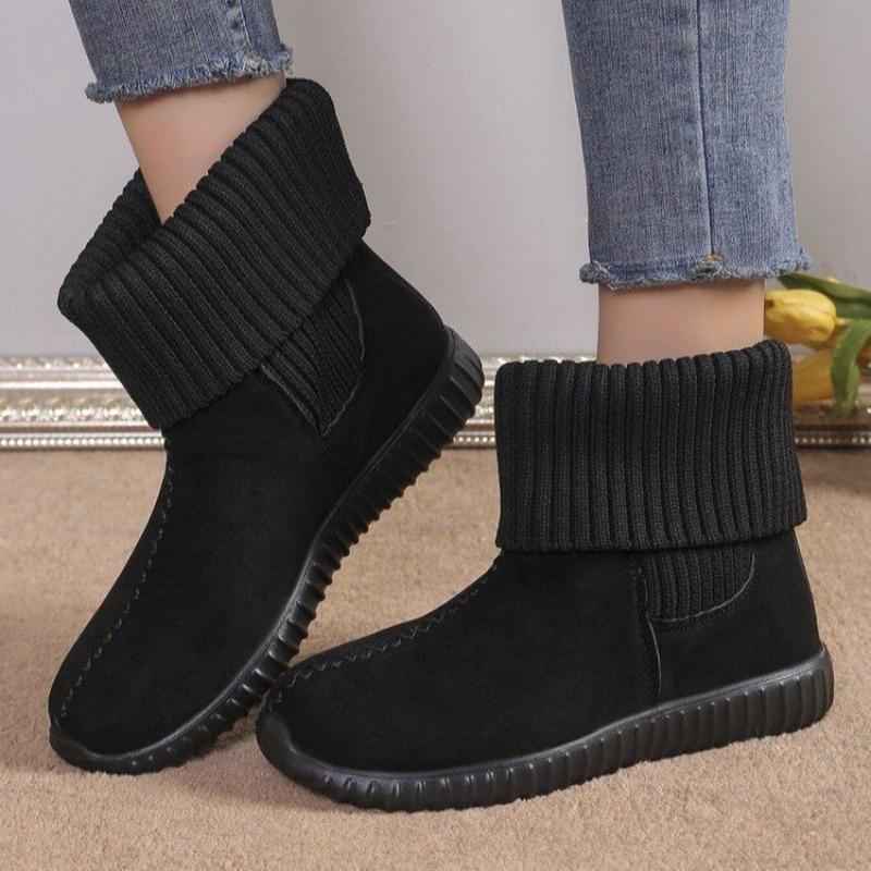 Winter Fashion Snow Boots Women's Wool Mouth Piled Thickened Warm Student Fashion Flat Short Boots Women's Shoes