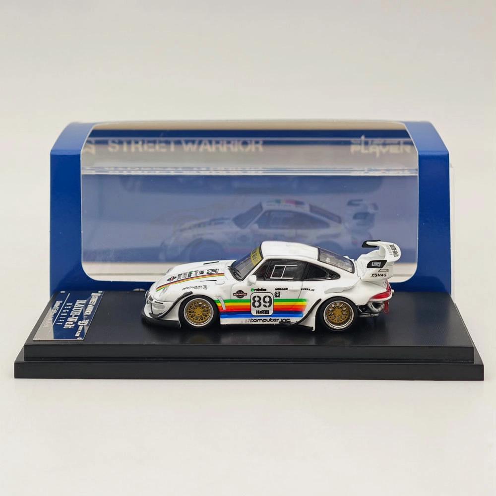 AAYR1 SW 1/64 Scale RWB 993 911 RAUH-Welt Heavenly #89 Short Wing Racing Sports Model Diecast Model Car Miniature Collection Auto Gift белый