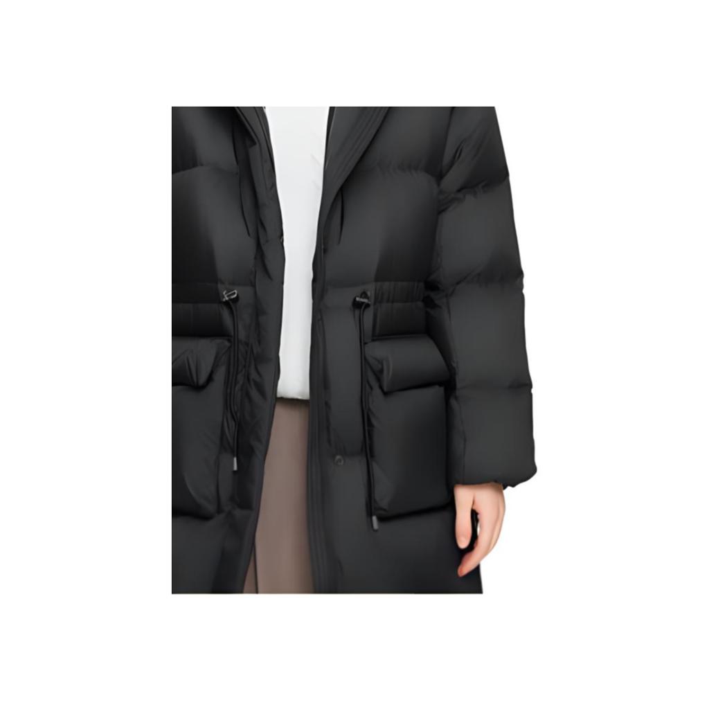 Skechers Fashionable Versatile Comfortable Warm Hooded Down Jacket Women Outerwear Carbon-Black L424W165-0018