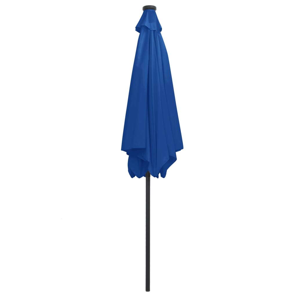 LED Illuminated Sun Umbrella with Aluminum Pole 300 Cm Azure Blue