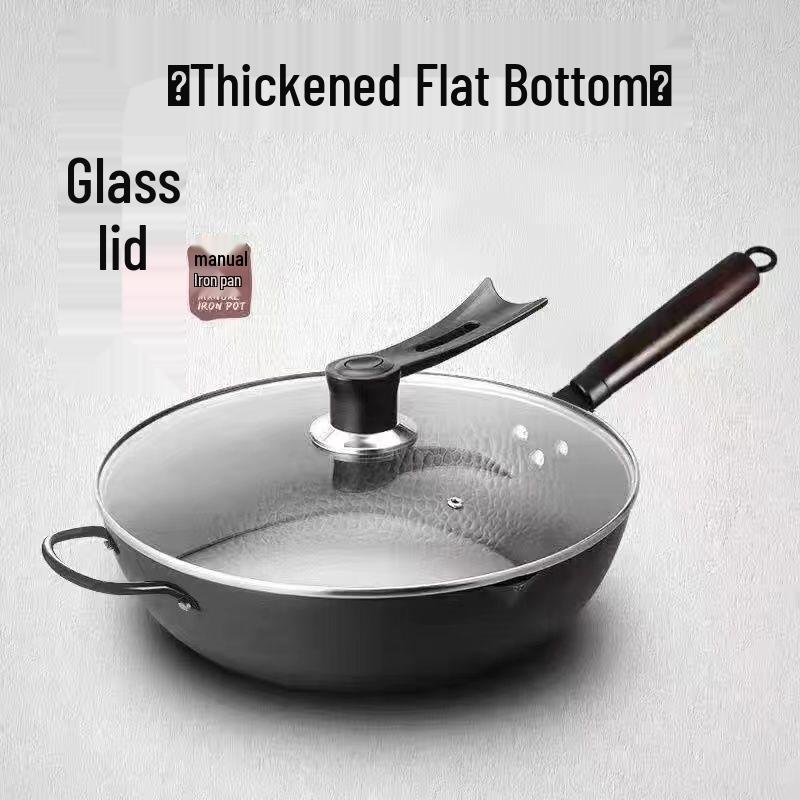 Zhangqiu Forged Iron Non-stick Wok for Induction & Gas Stoves