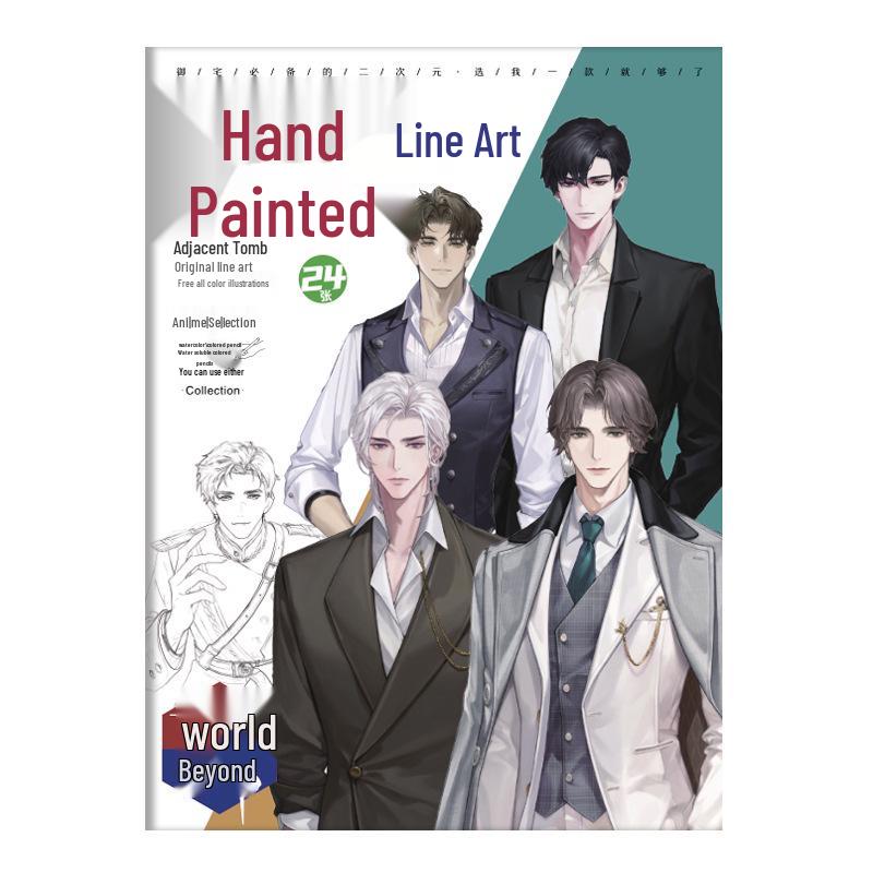 Hand-Drawn Anime Coloring Book: Line Art from One Piece, Naruto, Demon Slayer, Identity V, and Conan