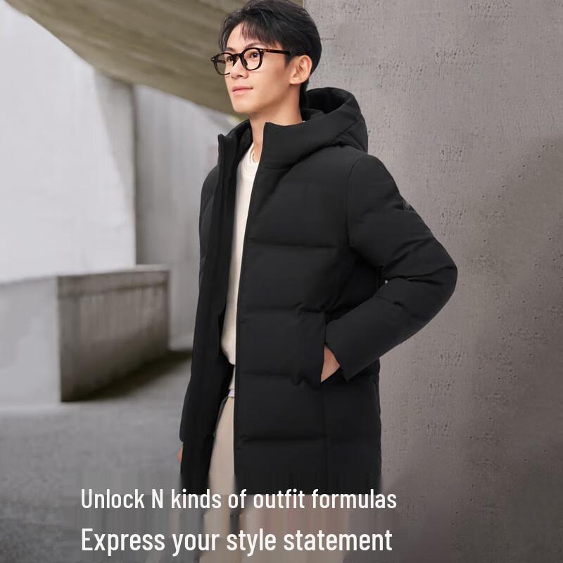 Bosideng B250245560 Men's Mid-Length Hooded Down Jacket