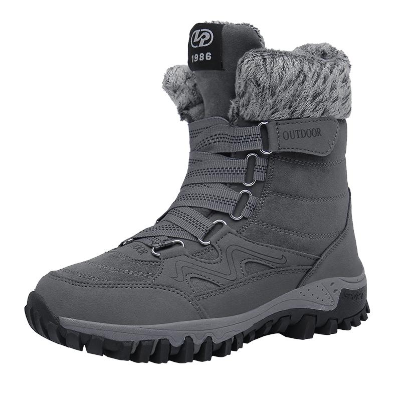 Men's Hiking Boots Waterproof Suede Hiking Sneakers for Men Women Plush Warm Comfortable High Top Anti-slip Hiking Shoes