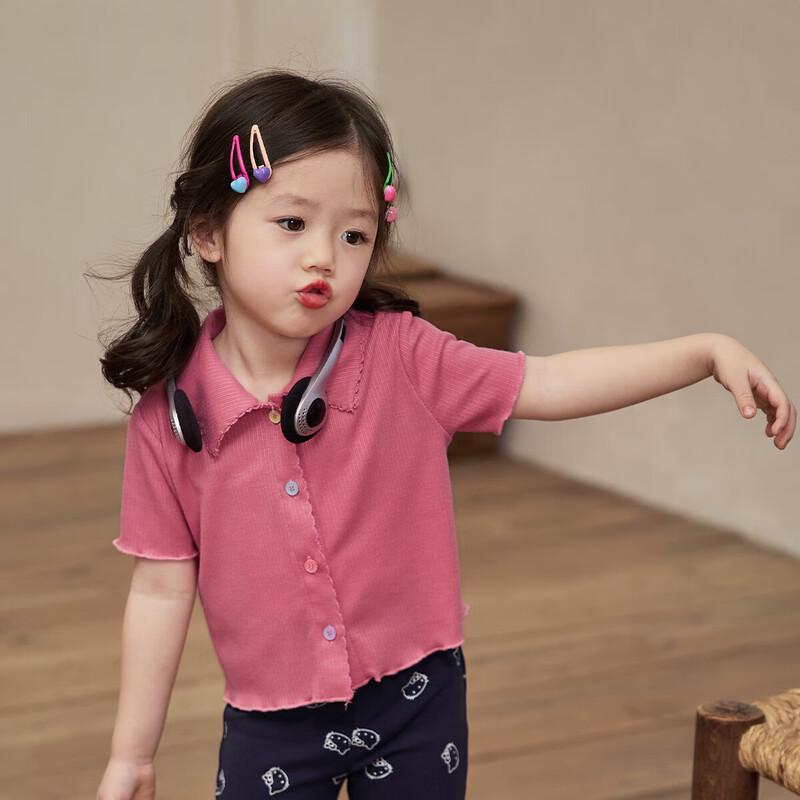 LUSON Baby Girls  Summer Knit Polo T-Shirt 90