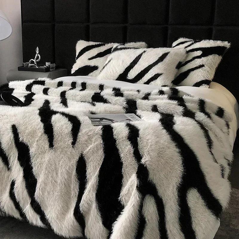 New Faux Fox Fur Blanket for Winter Autumn Warm High Quality Plush Luxury Weighted Blankets for Bed High-end Sofa Blanket Throw