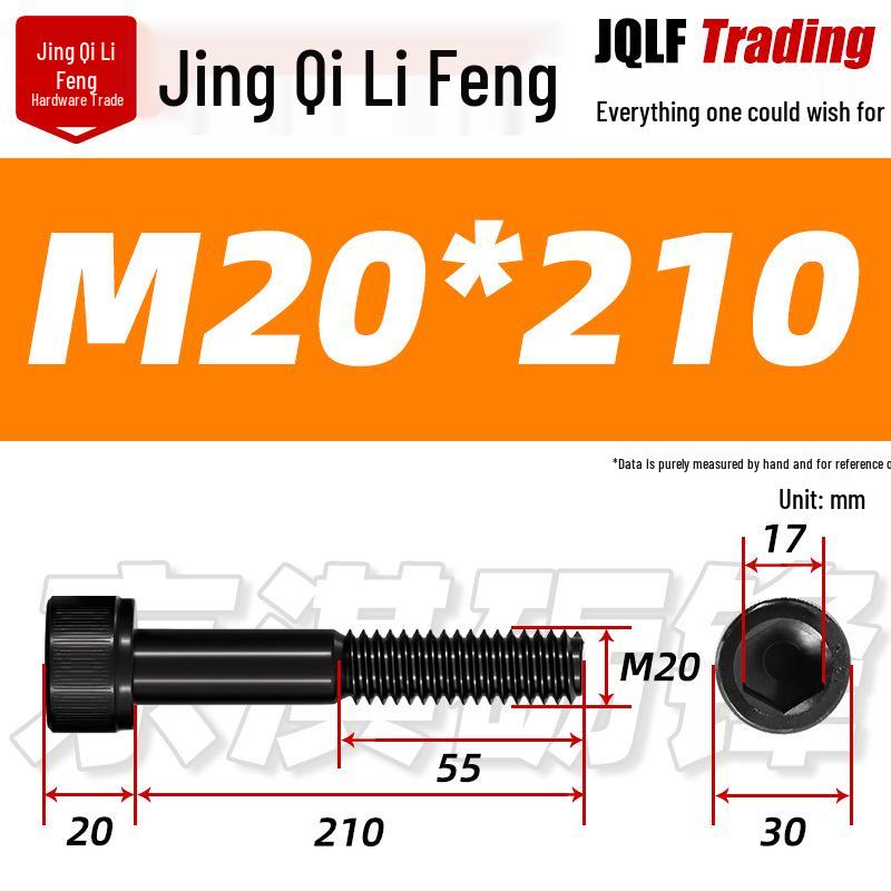 M20-M27 High Strength Blackened Hex Socket Head Cap Screw with Knurled Cylindrical Half Thread