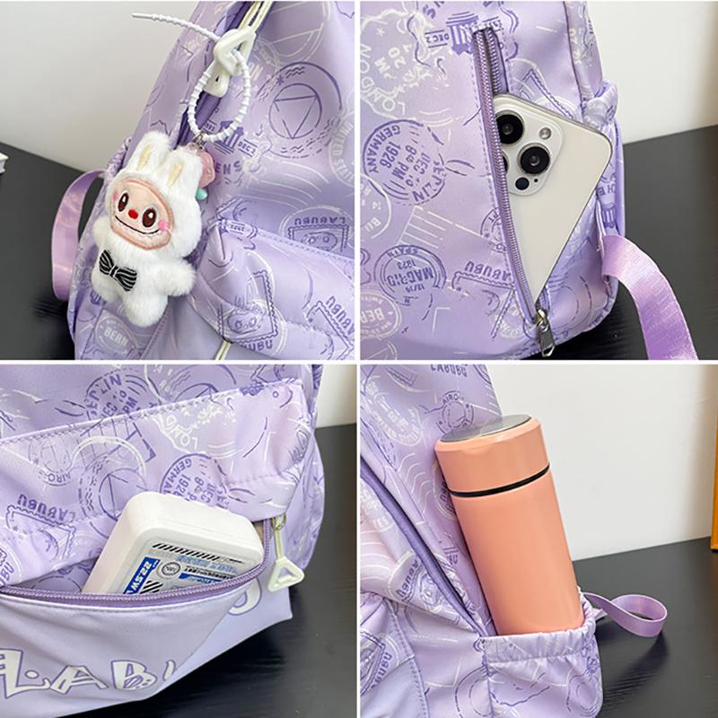 Zaino Scolastico Cartone Animato Labubu Nuovo Zaino Grande Capacità Stampa Studente Ultraleggero Zaino Scolastico Labubu