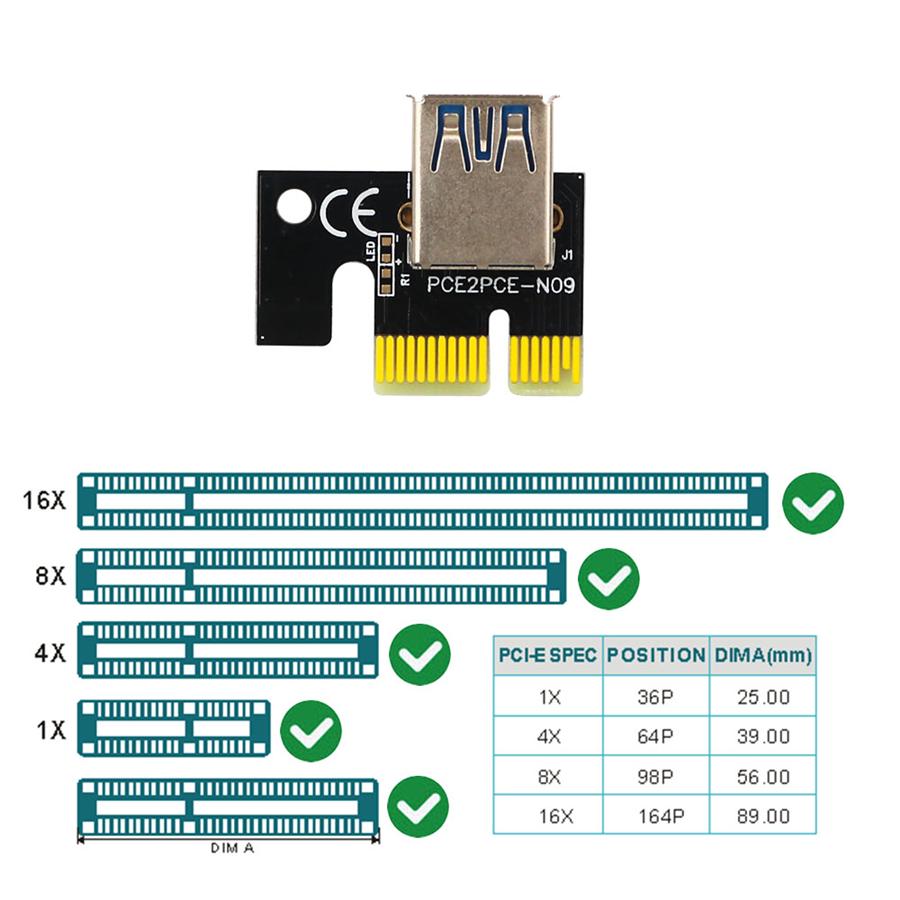 Upgrade Riser 012 PRO LED Light PCIE Riser for Video Card Graphics Expansion Card Adapter PCI-E 16X Riser For Mining