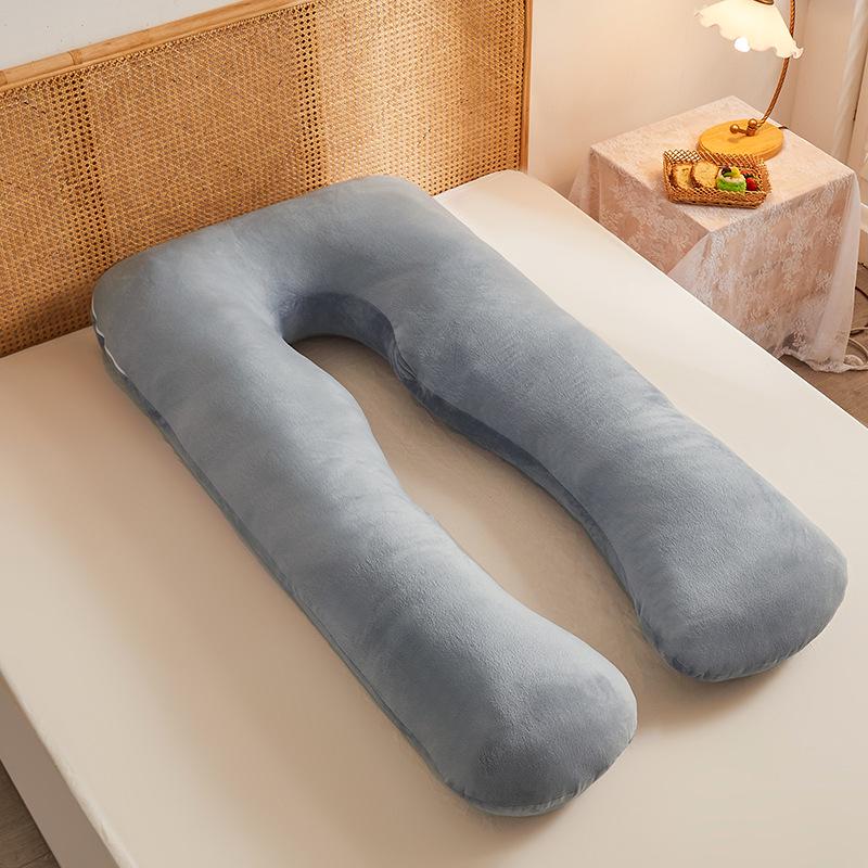 U-Shaped Cotton Pregnancy Pillow – Washable Side Sleeper Cushion for Safe Sleep