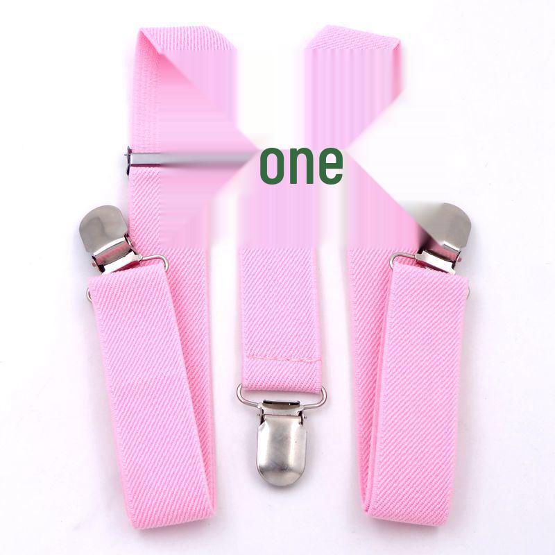 Beige Cartoon 3-Clip Y-Shaped Suspenders for Boys and Girls