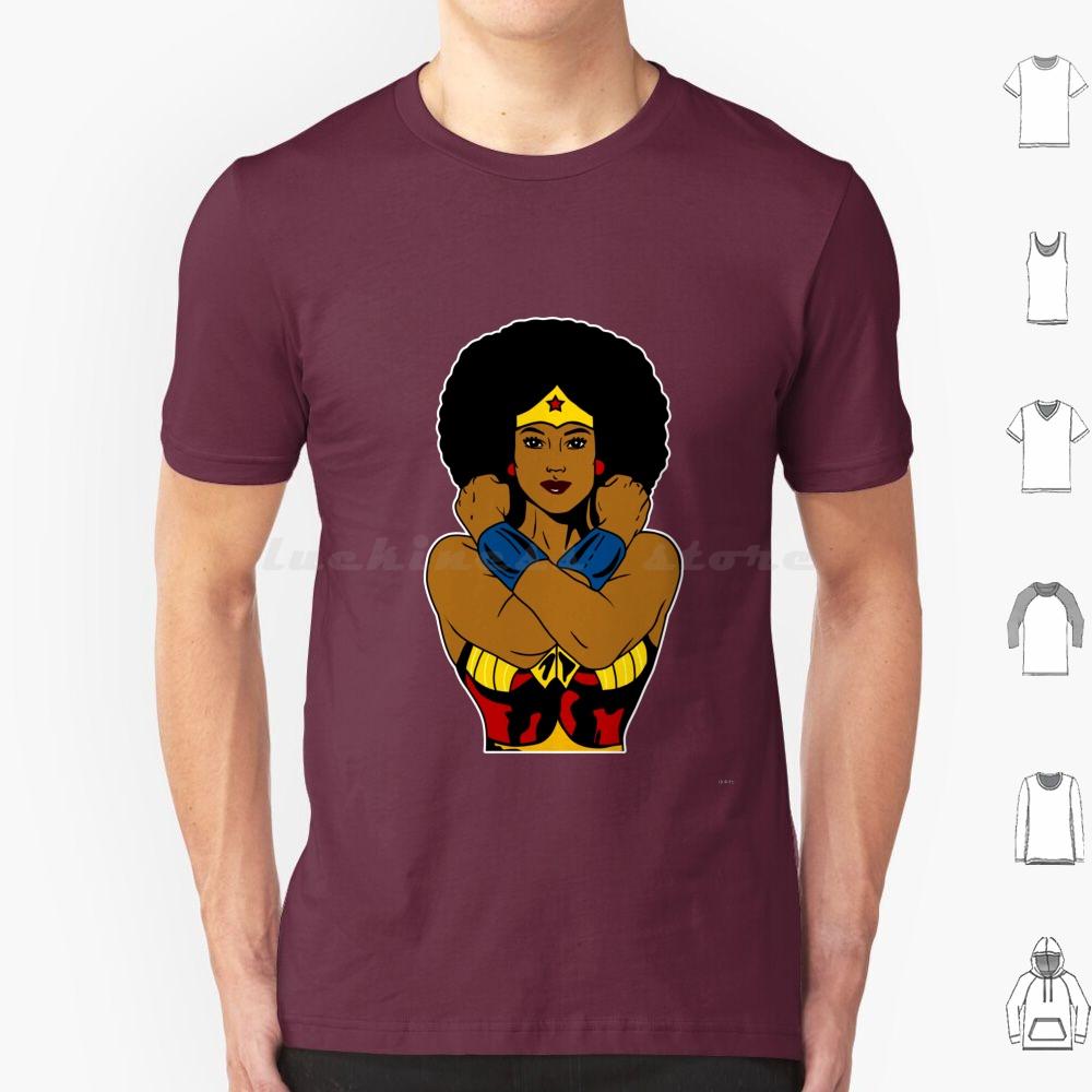 Strong Black Superhero Woman Afro Melanin T Shirt 6xl Cotton Cool Tee African American Africa Afro American Superhero Black