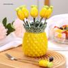 Elegant Stainless Steel & Ceramic Fruit Fork Set